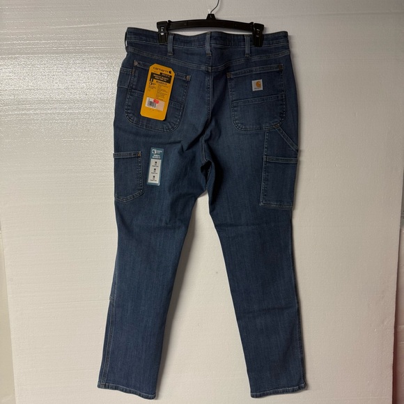 Carhartt Jeans Women 18 Tall Rugged Flex Relaxed Fit Double-Front Denim Stretch - Picture 7 of 10